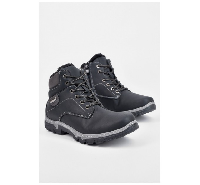 Ботинки мужские зимние на меху черного цвета 195985L