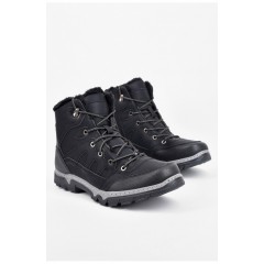 Черевики чоловічі зимові на хутрі чорного кольору 195987L