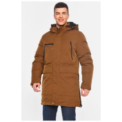 Куртка мужская удлиненная еврозима коричневого цвета 196068L
