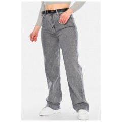 Джинсы женские прямые серого цвета 196203L