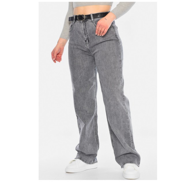 Джинсы женские прямые серого цвета 196203L
