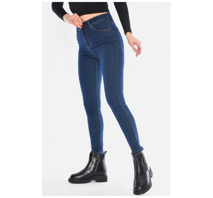 Джинси жіночі скінні темно-синього кольору 196258L