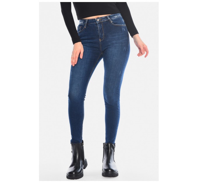Джинсы женские скинные темно-синего цвета 196259L