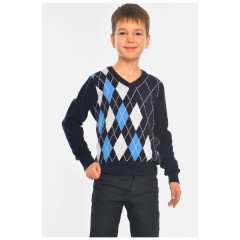 Светр дитячий для хлопчика темно-синього кольору 196331L Светр дитячий для хлопчика темно-синього кольору 196331L