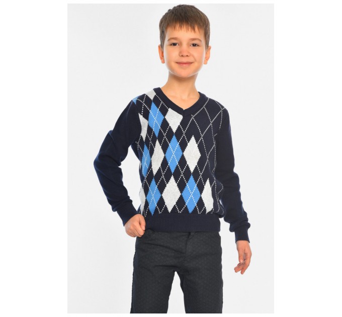 Светр дитячий для хлопчика темно-синього кольору 196331L