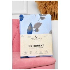 Комплект постільної білизни євро з принтом блакитного кольору 196755L Комплект постільної білизни євро з принтом блакитного кольору 196755L