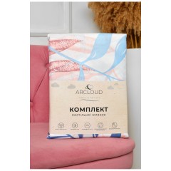 Комплект постільної білизни євро з принтом білого кольору 196756L Комплект постільної білизни євро з принтом білого кольору 196756L