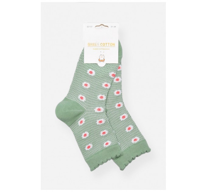Шкарпетки дитячі демісезонні зеленого кольору 197152L