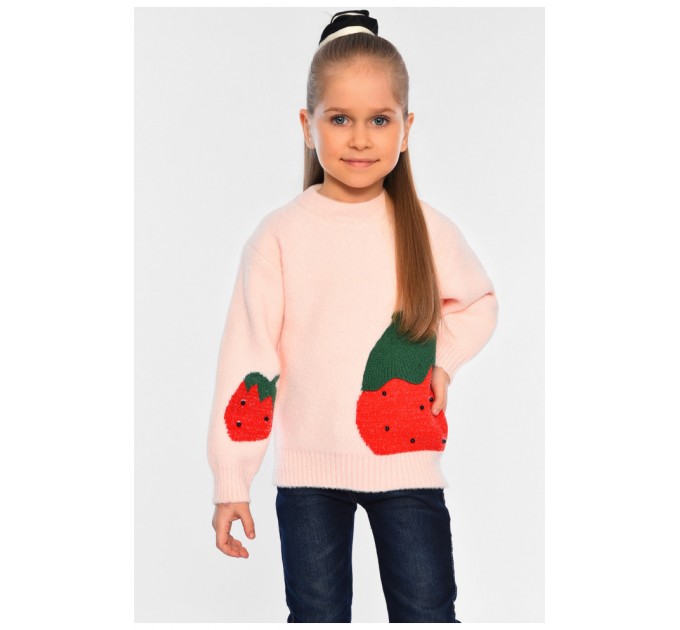 Светр дитячий для дівчинки пудрового кольору 197169L