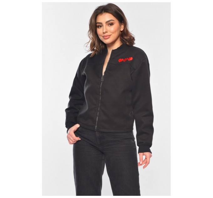 Бомбер женский черного цвета 197196L