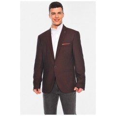 Піджак чоловічий однотонний темно-бордового кольору 197262L