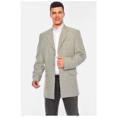Мужской пиджак однотонный серого цвета 197264L