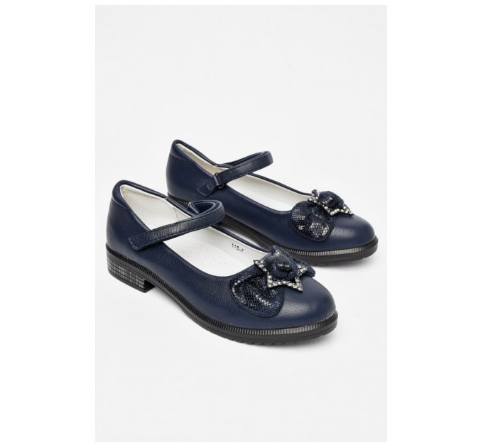 Детские туфли для девочки темно-синего цвета 197740L
