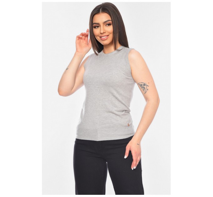 Кофта женская без рукавов серого цвета 198122L