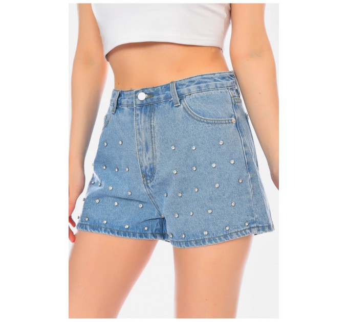 Шорти жіночі джинсові блакитного кольору 198142L