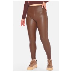 Лосини жіночі еко шкіра коричневого кольору 198145L Лосини жіночі еко шкіра коричневого кольору 198145L