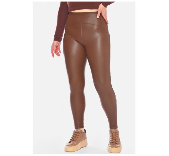 Лосины женские эко кожа коричневого цвета 198145L