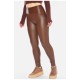 Лосины женские эко-кожа коричневого цвета 198146L