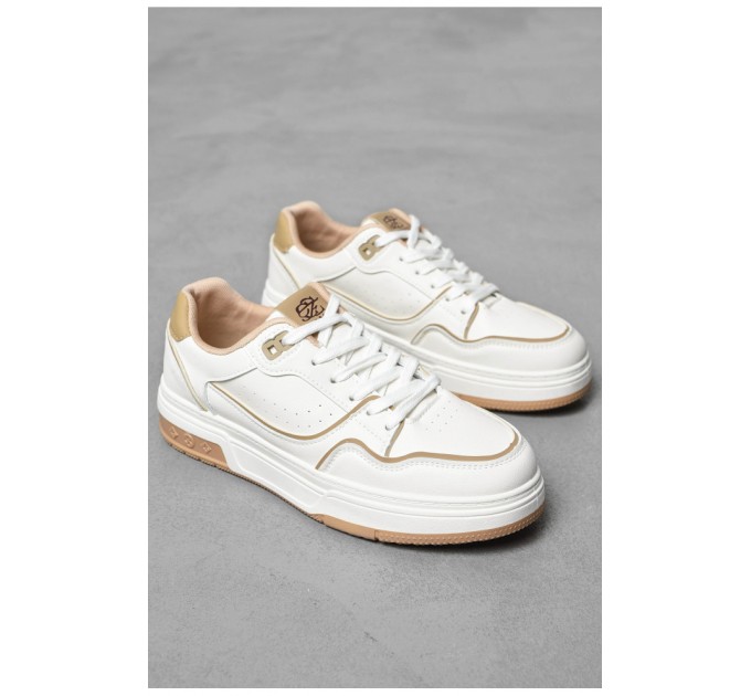 Кроссовки мужские белого цвета на шнуровке 198380L