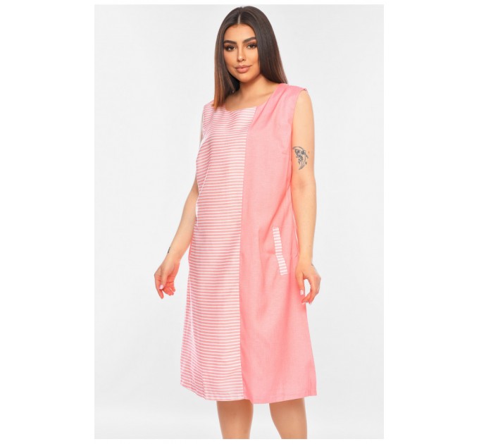 Сукня жіноча батальна коралового кольору 198666L