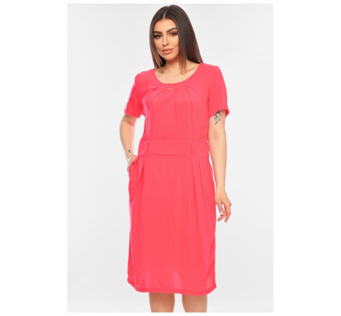 Сукня жіноча батальна коралового кольору 198669L