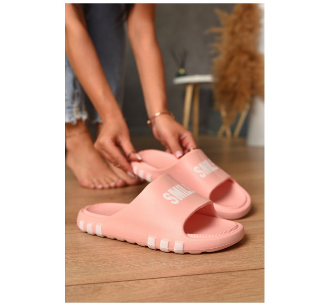 Шльопанці піна жіночі персикового кольору 198885L