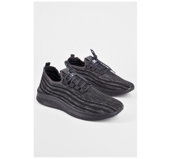 Кросівки чоловічі текстиль темно-сірого кольору 199217L