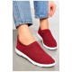 Мокасини жіночі бордового кольору текстиль 199837L
