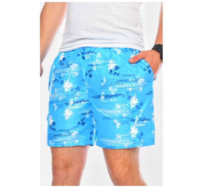 Шорти чоловічі світло-блакитного кольору з принтом 199950L