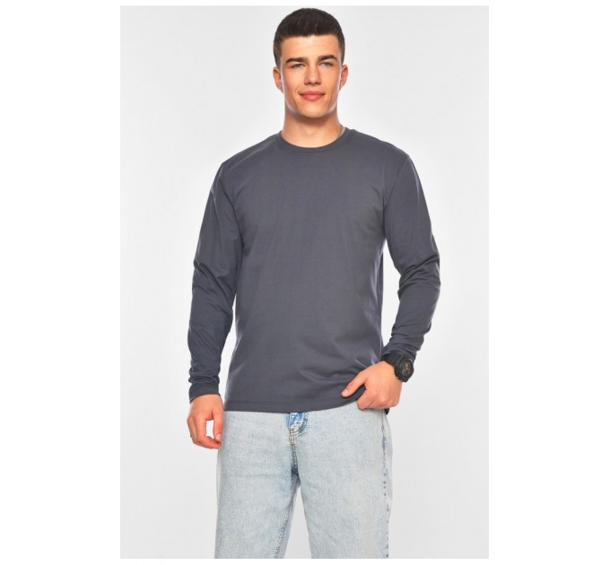 Кофта чоловіча напівботальна однотонна темно-сірого кольору 200099L