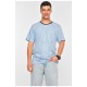 Футболка мужская батальная голубого цвета в полоску 200189L