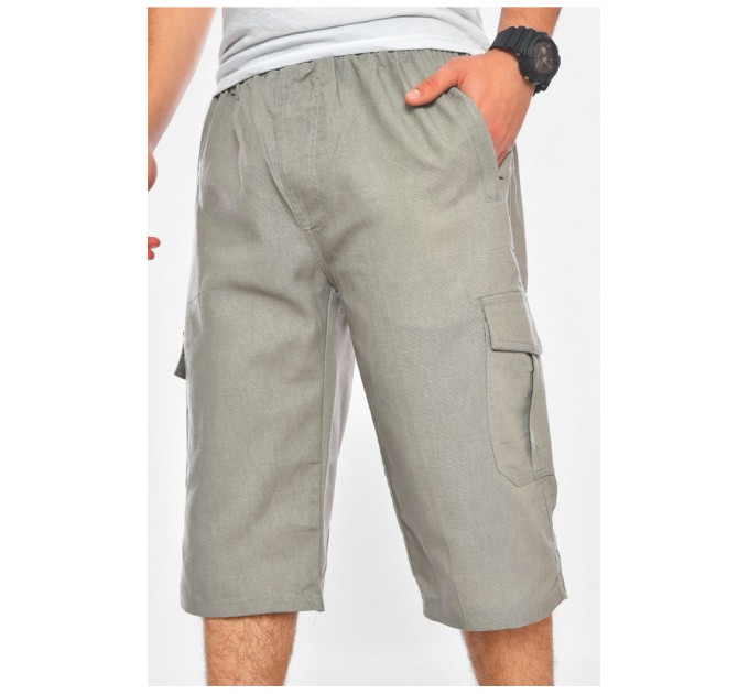 Бриджи мужские однотонные серого цвета 200205L