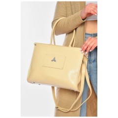 Сумка женская из экокожи молочного цвета 200327L