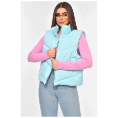 Женская жилетка однотонная светло-голубого цвета 200561L Женская жилетка однотонная светло-голубого цвета 200561L