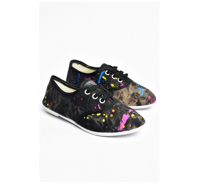 Мокасины детские черного цвета джинс 200703L