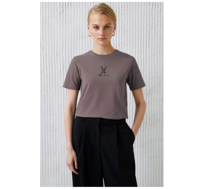 Футболка жіноча сірого кольору 200887L