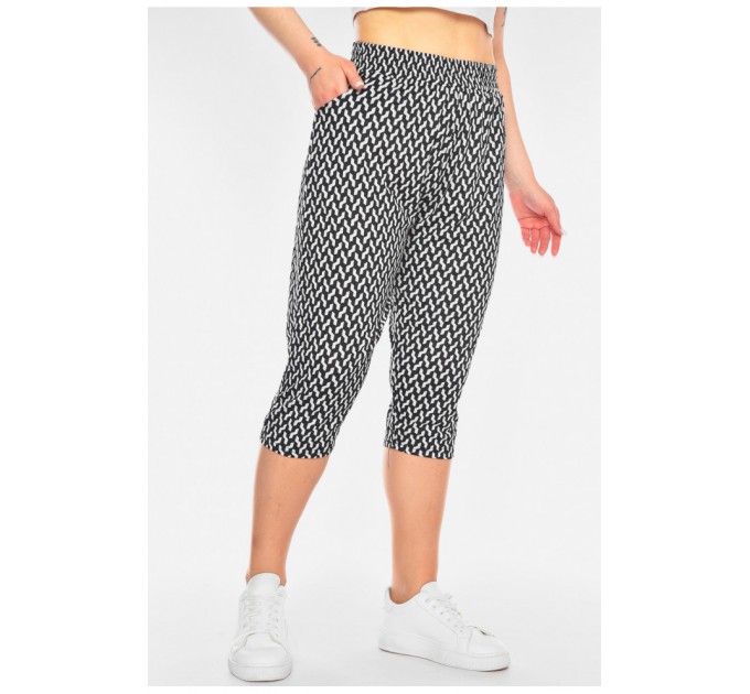 Бриджи женские полубатальные черного цвета 200948L