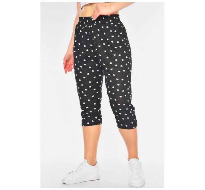 Бриджи женские полубатальные черного цвета 200949L