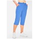 Бриджи женские полубатальные темно-голубого цвета 201083L