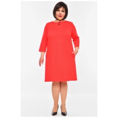 Платье женское батальное красного цвета 201100L