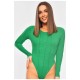 Боди женское однотонное в рубчике зеленого цвета 201343L