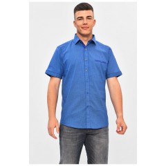 Мужская рубашка однотонная синего цвета 201371L