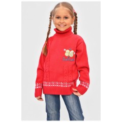 Светр дитячий для дівчинки червоного кольору 201645L