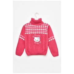Светр дитячий для дівчинки темно-рожевого кольору 201655L