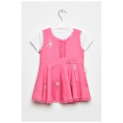 Сарафан+футболка дитячі для дівчинки світло-рожевого кольору 201674L