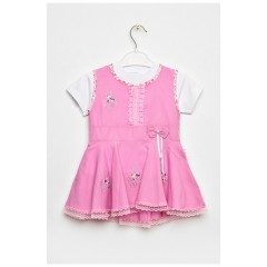 Сарафан+футболка дитячі для дівчинки світло-бузкового кольору 201676L