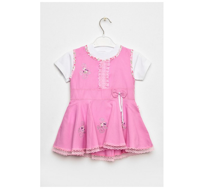 Сарафан+футболка детские для девочки светло-сиреневого цвета 201676L