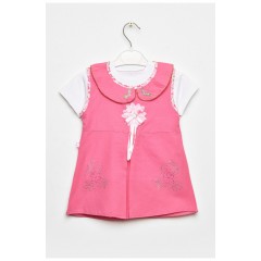 Сарафан+футболка дитячі для дівчинки світло-рожевого кольору 201680L