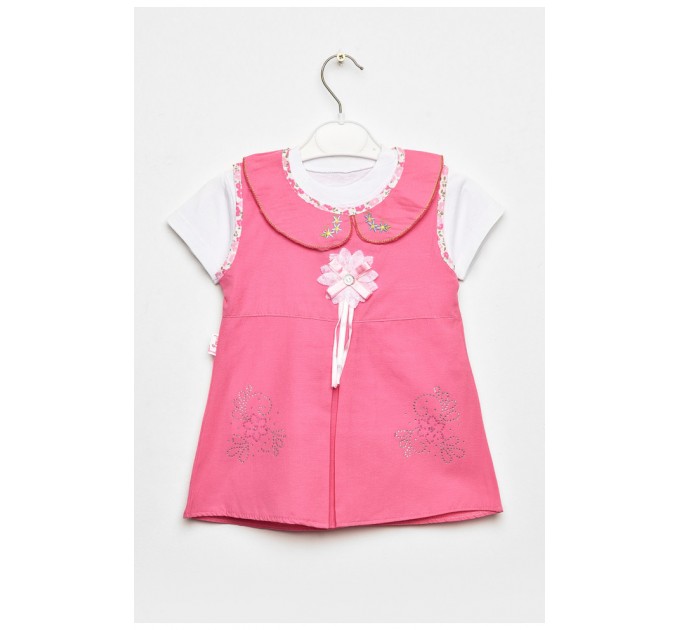 Сарафан+футболка детские для девочки светло-розового цвета 201680L
