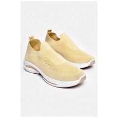Кросівки чоловічі бежевого кольору текстиль 201781L